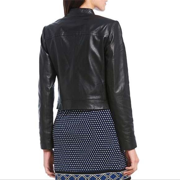 New! MICHAEL KORS Leather Biker Jacket - Picture 5 of 5